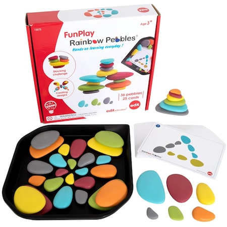 Learning Advantage FunPlay Rainbow Pebbles Homeschool Kit for Kids, Multi Color CTU13272